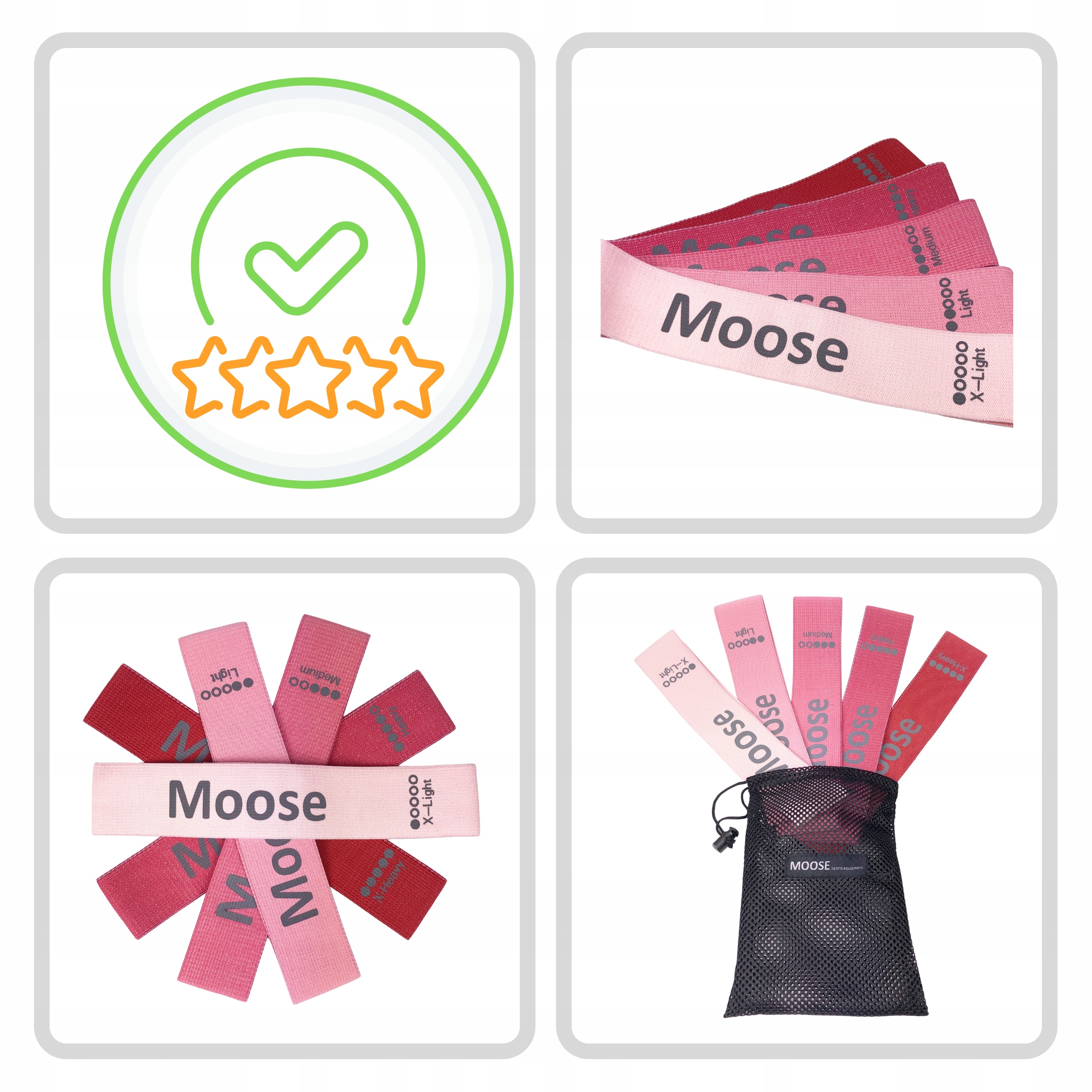 GUMY OPOROWE MINI BAND CROSSFIT FITNESS MATERIAŁOWE DO ĆWICZEŃ ZESTAW 5X Kolor dominujący odcienie niebieskiego