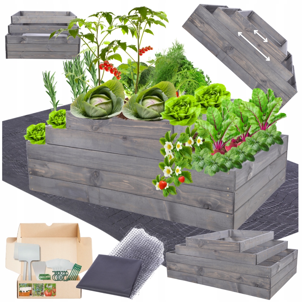 Regulovatelná kaskádová skříň zeleninový záhon pařeniště impregnace 45x120x80