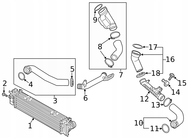 Volvo XC40 trubka pro přívod vzduchu intercooler Oe 32224396
