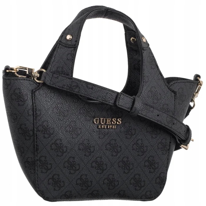Dámská kabelka Guess Calista 2 In 1 Mini Tote HWSG73 Coal Logo Šedá