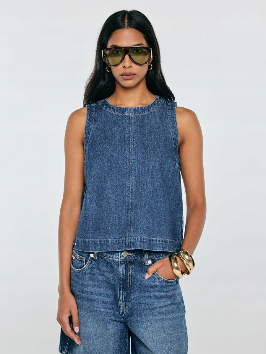 Big Star Dámská džínová halenka s ramínky, modrá, Millana 387 S