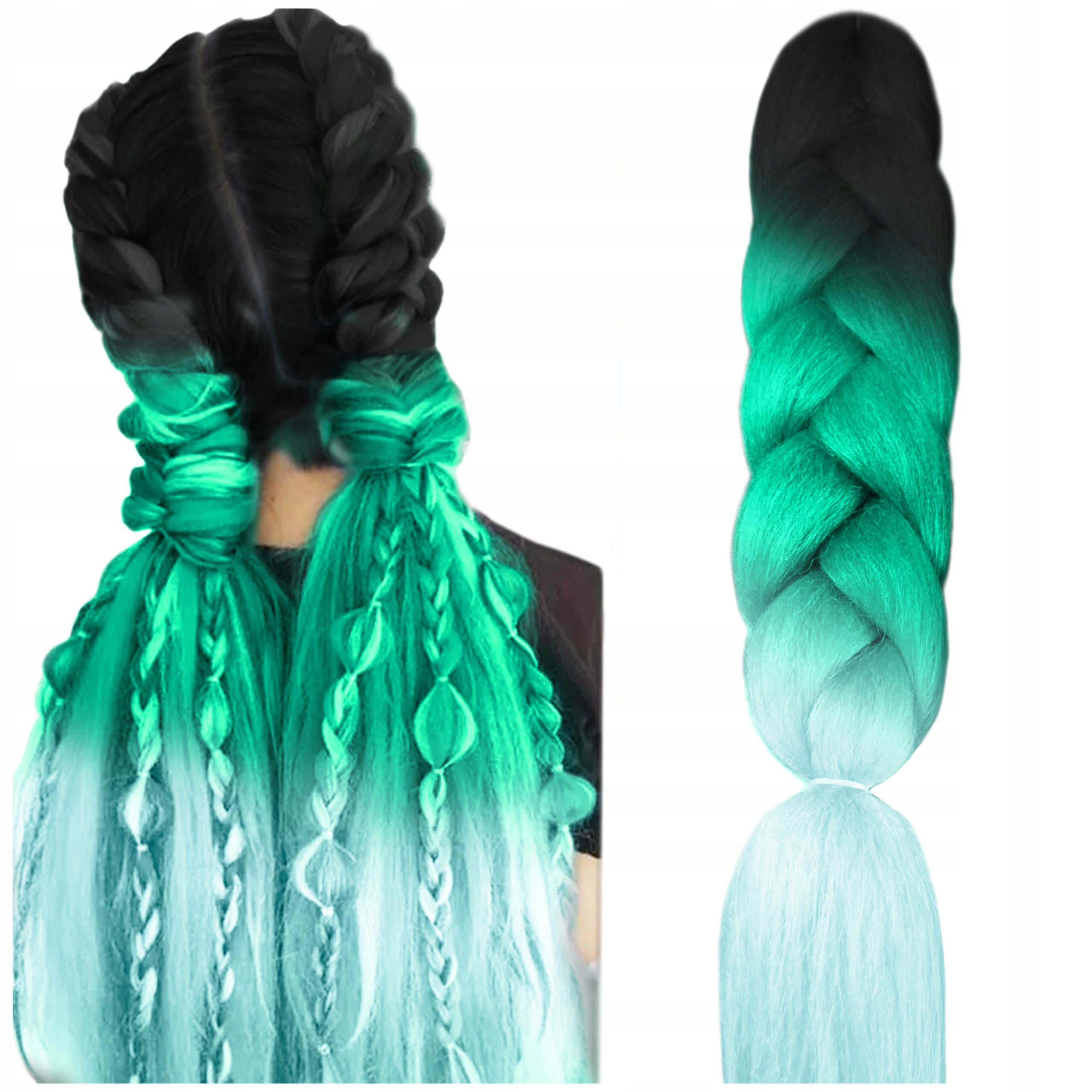 

Włosy Syntetyczne Kolorowe Warkoczyki Ombre Długie