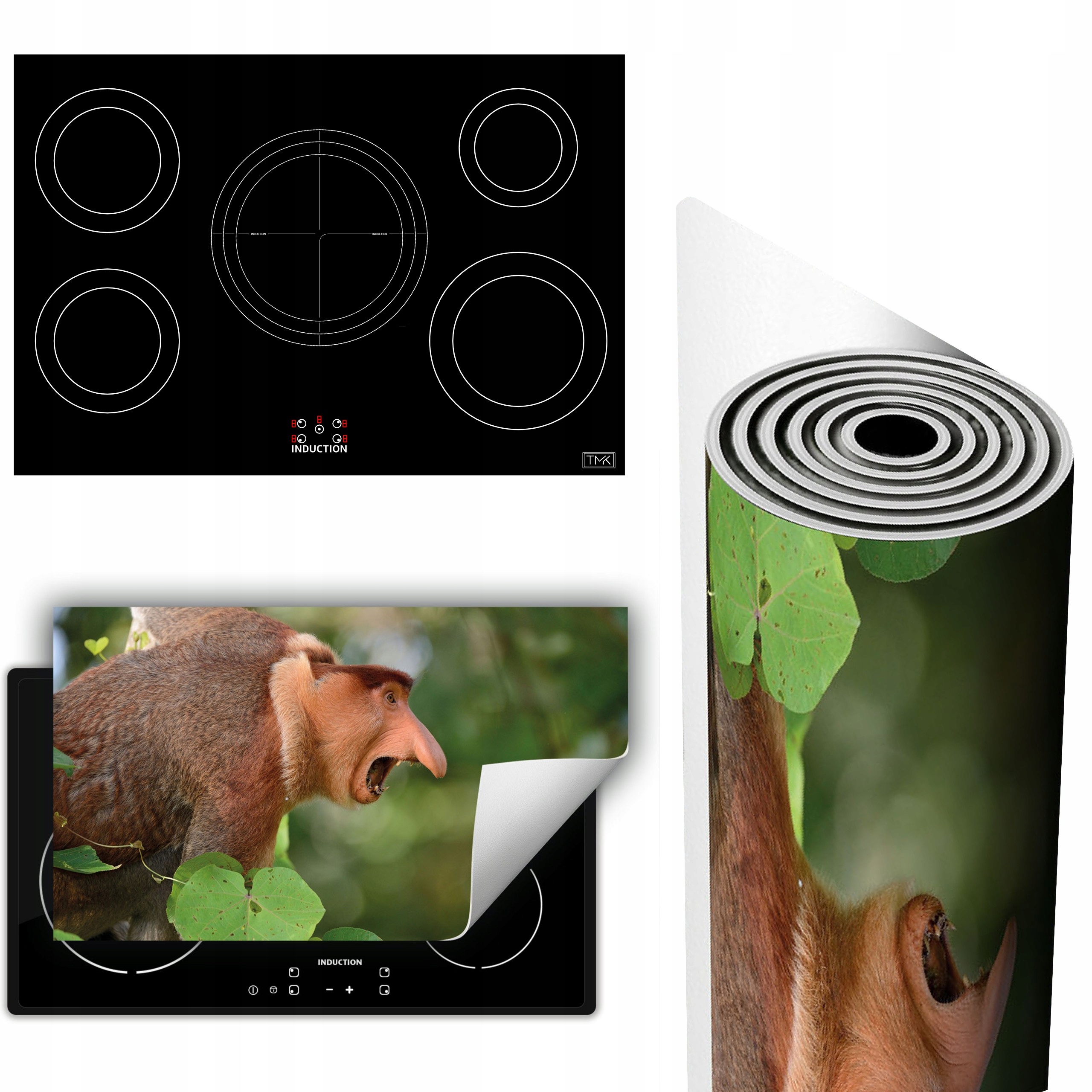 Vinylová Podložka Ochrana Sporáku Desky 90x52 Opička les