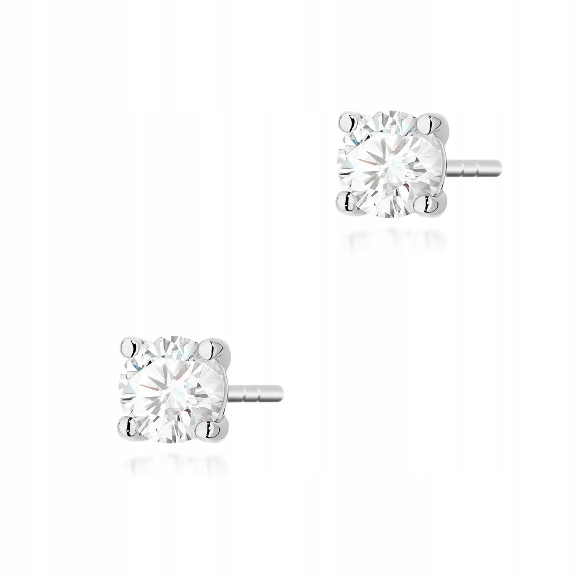 Dámské náušnice ze zlata 585 s diamantem 0,40 ct, bílé zlato, elegantní a moderní