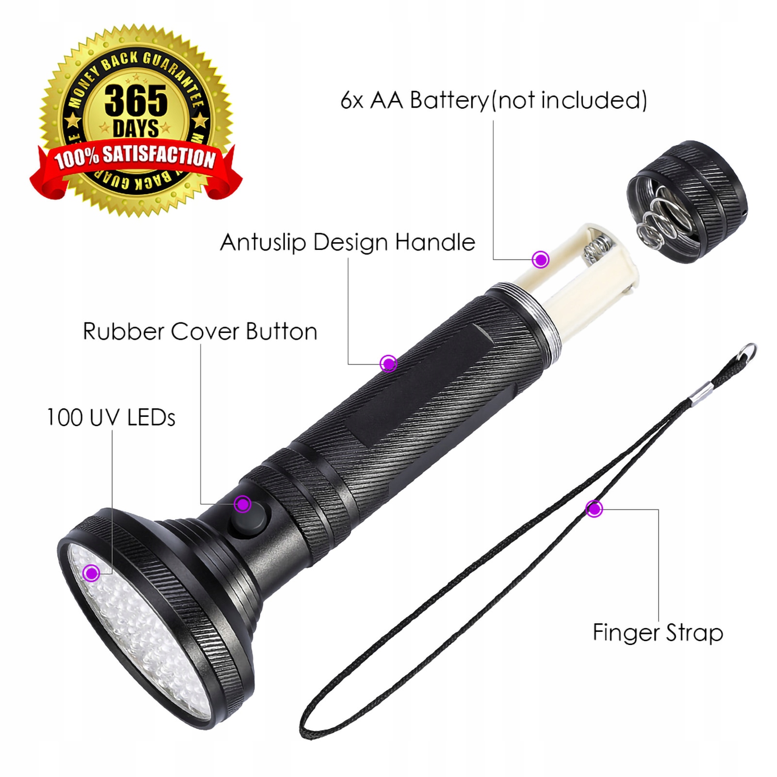 LATARKA UV LED ULTRAFIOLETOWA LAMPA BURSZTYNÓW Model inna