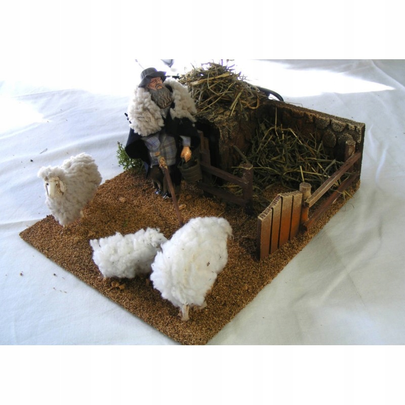 Pohyblivá Figúrka – ovčiak s ovcami – výška 13 cm