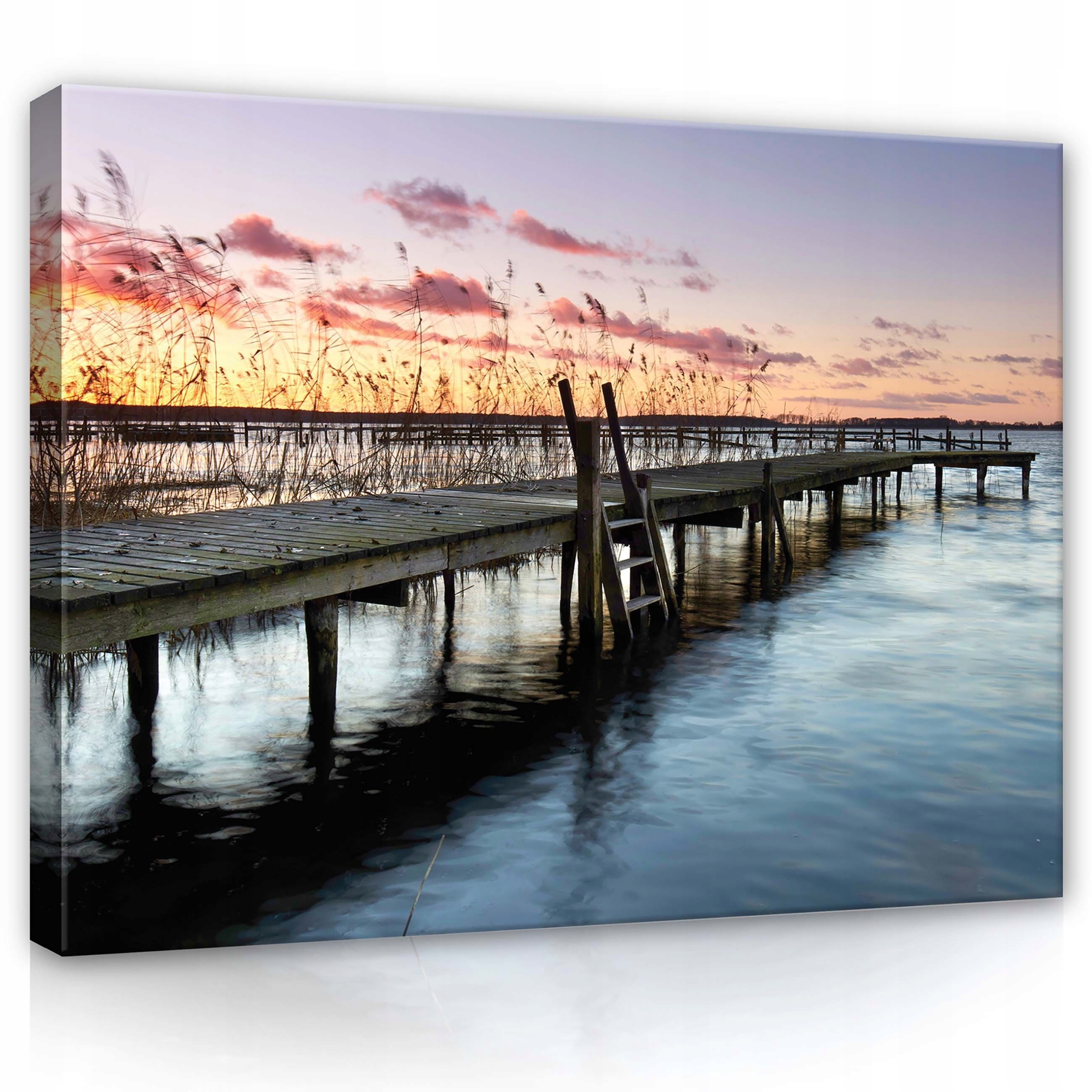 Obraz 100x75 Západ slunce molo jezero klid ticho odraz večer příroda