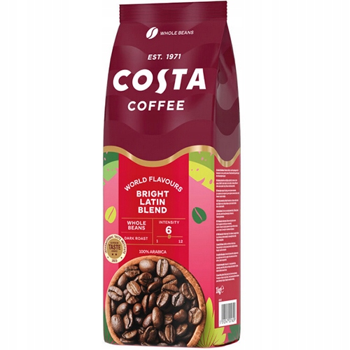 Levně Káva zrnková Costa Bright Latin Blend 1000g