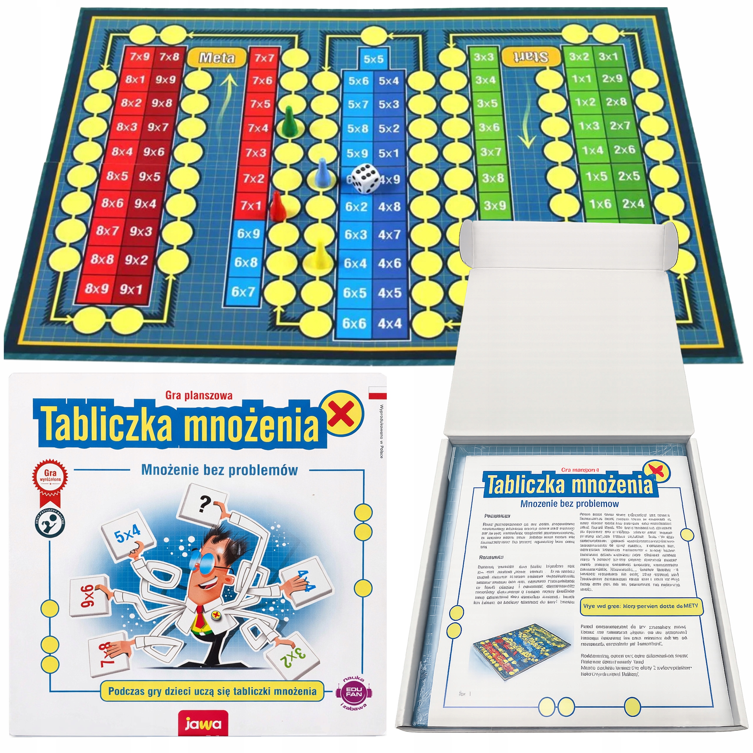 Rodzinna Gra Planszowa Planszówka Dla Dziecka 5 Lat Tabliczka mnożenia Jawa