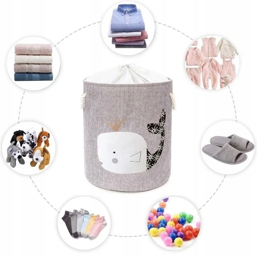 KOSZ na zabawki ORGANIZER pojemnik ściągacz (D003) Kolor szary