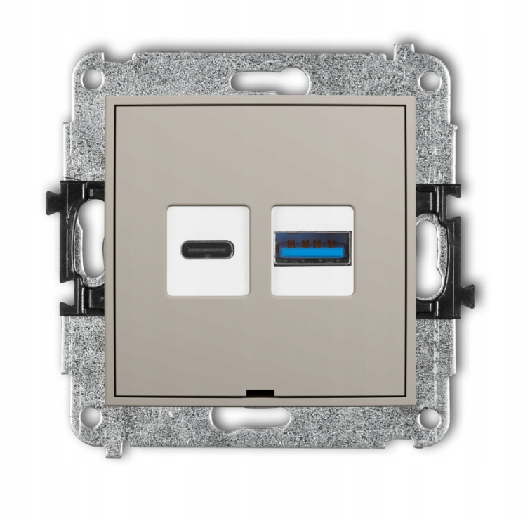 Karlik Mini Ładowarka Usb podwójna Usb C Usb A, 20W max., bez pola taupe