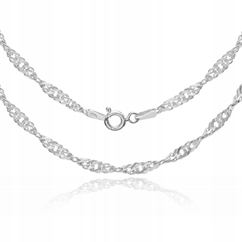 

Singapur Srebrny Łańcuszek Damski 55 CM 925 3,2MM