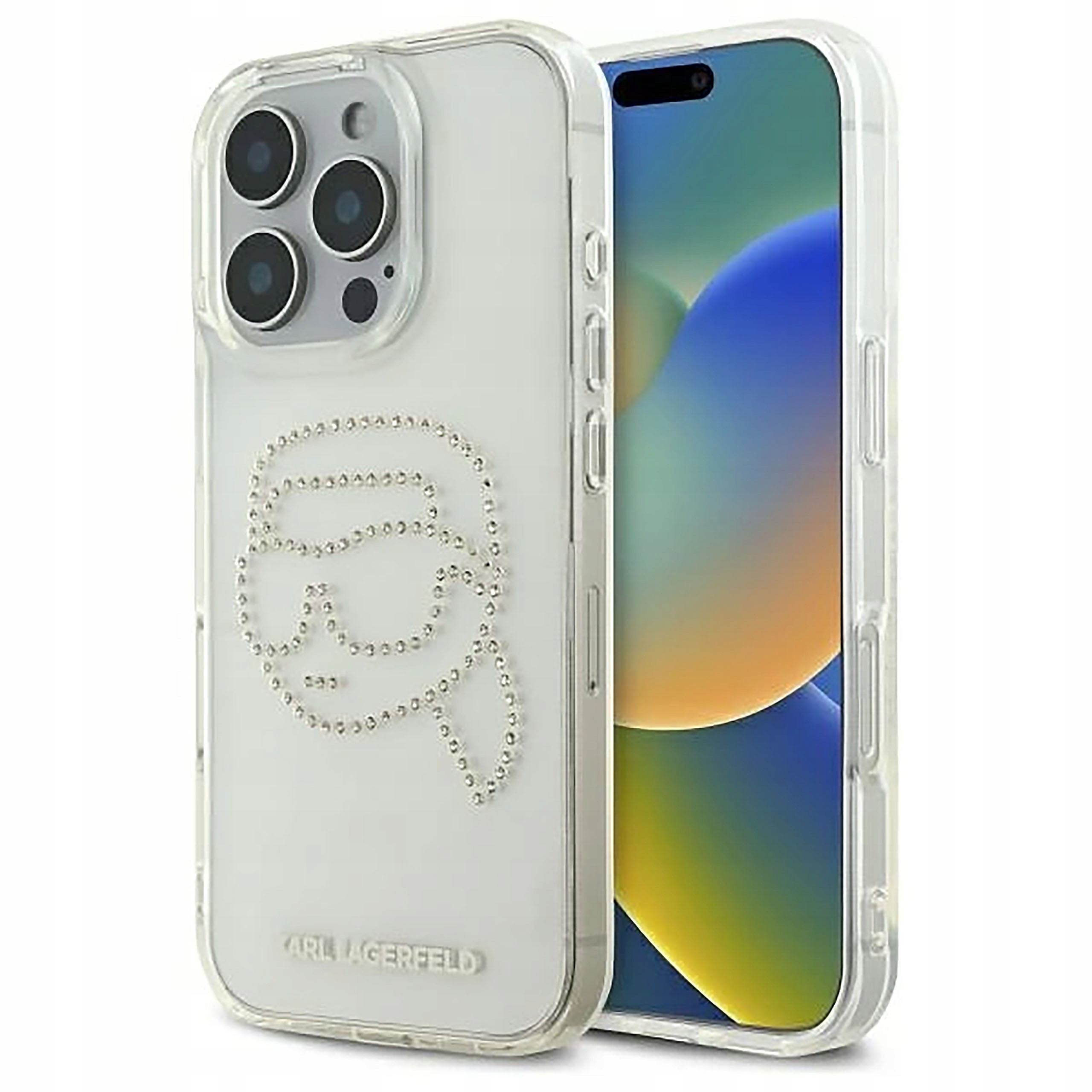 Etui Karl Lagerfeld IML Rhinestones Karl Head do iPhone 16 Pro Max