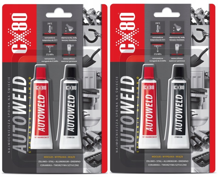 Klej Epoksydowy CX-80 Auto Weld dwuskładnikowy Spawanie na Zimno 27g x2