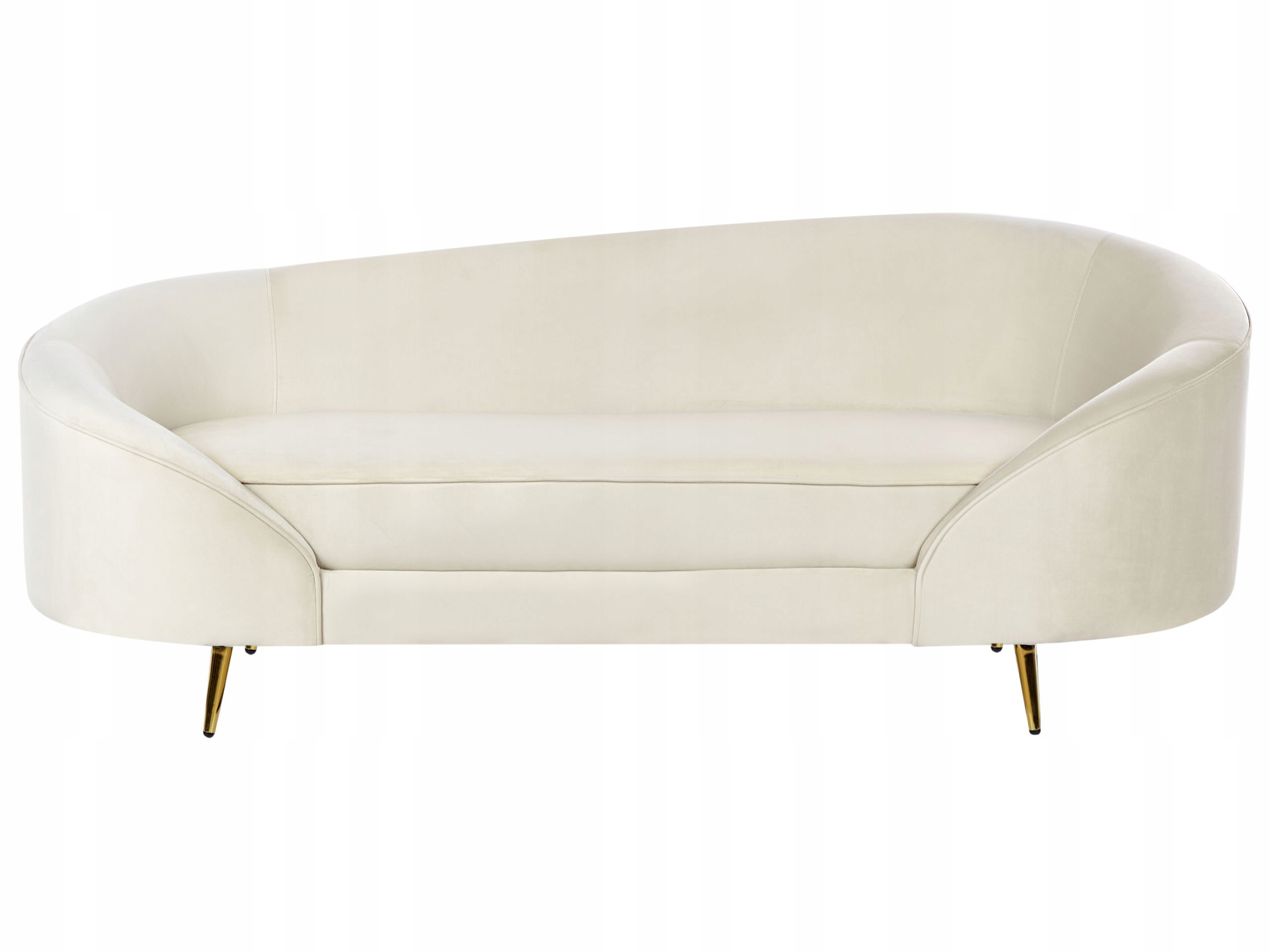 Sofa welurowa w stylu glamour beżowa