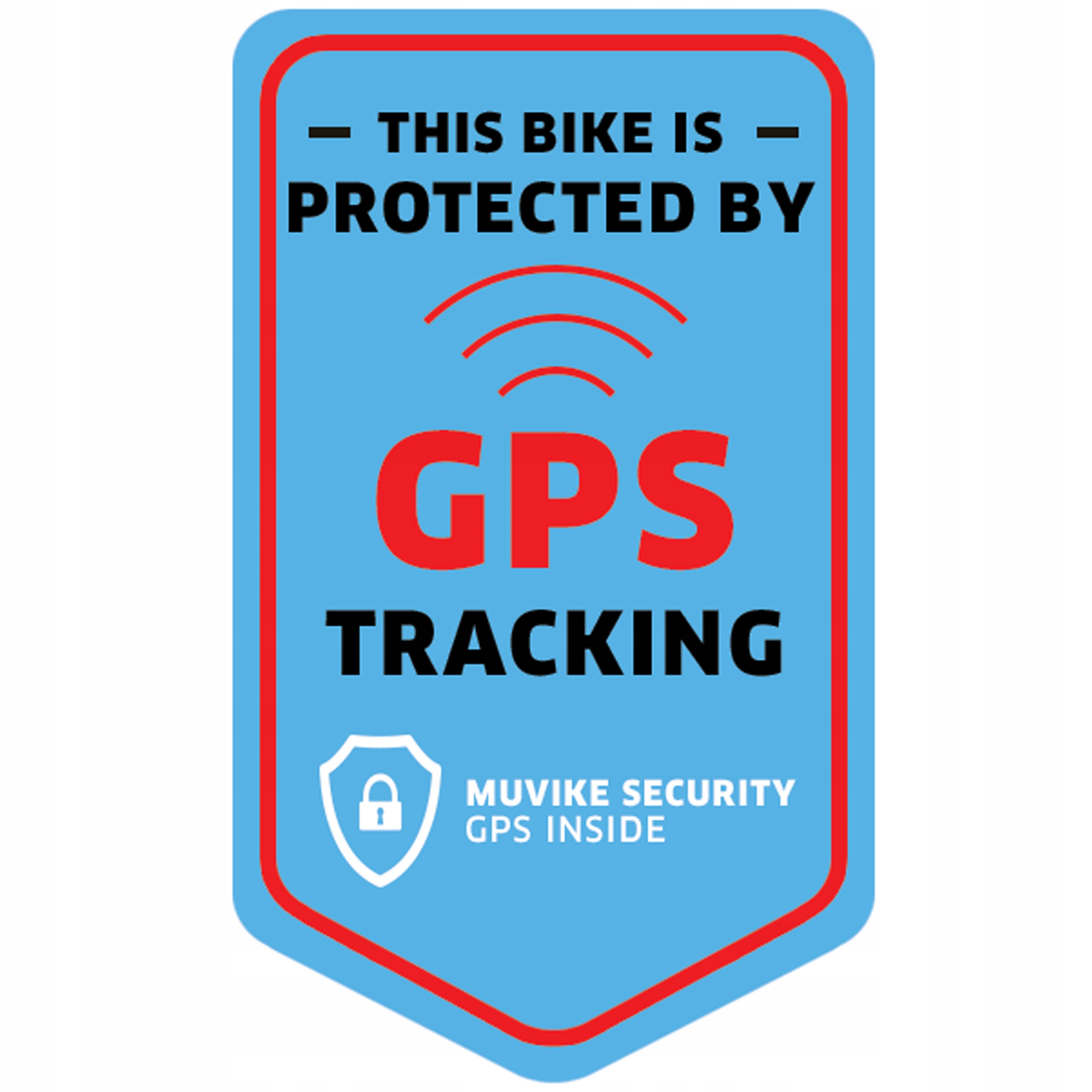 NAKLEJKA NA ROWER MUVIKE GPS TRACKING NIEBIESKA ZABEZPIECZENIE ROWEROWE