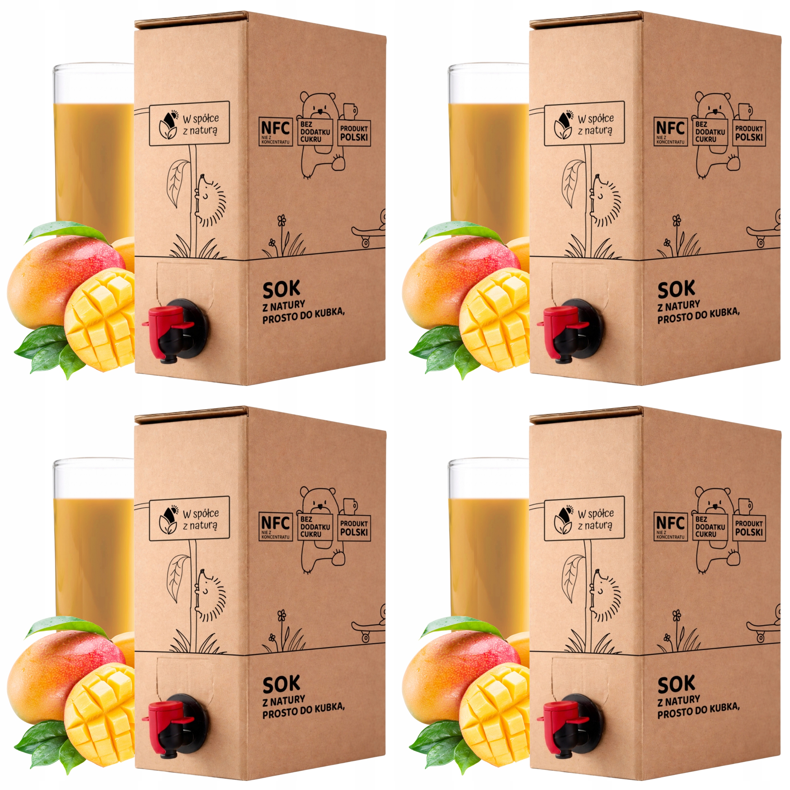 Sok Mango Tłoczony 2L Puree z Mango Naturalny Nfc Pulpa Mango 100% zestaw