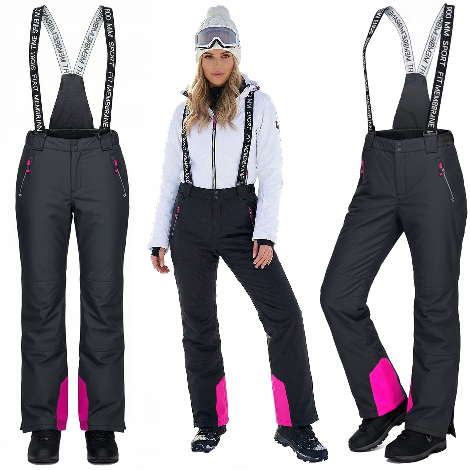 Zgrabne Damskie Spodnie Narciarskie Na Sanki Zimowe Sport Fit MM10.000. 4XL