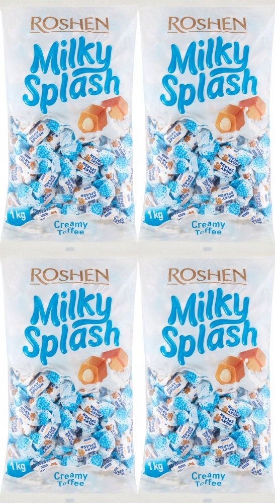 Roshen Milky Splash Toffi z nadzieniem 1 kg x4