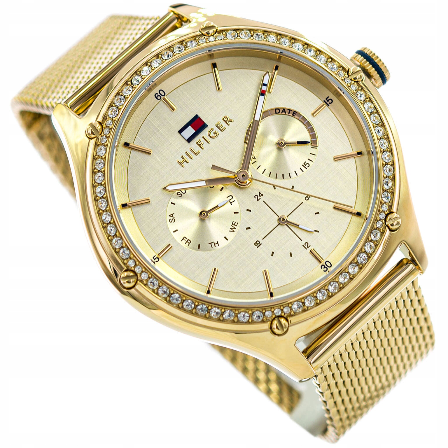 DAMSKI ZEGAREK TOMMY HILFIGER 1782655 LEXI ZŁOTY MESH DATA • Opinie ...