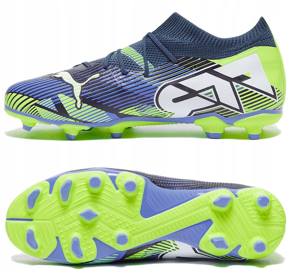 Puma piłkarskie buty dziecięce Future 7 Match Fg/ag Jr zielone fioletowe 35