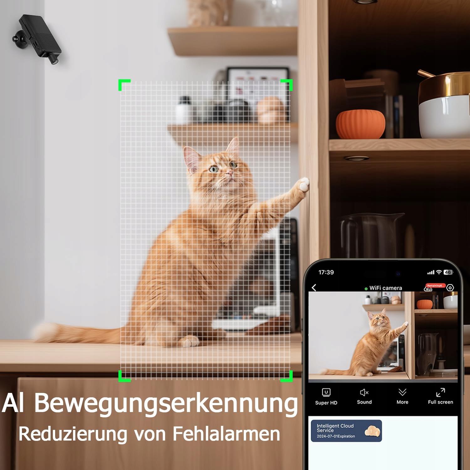 HD MINI KAMERA Wewnętrzna Kamera Bezpieczeństwa 10h Bateria Chmura WiFi — miniatura 5