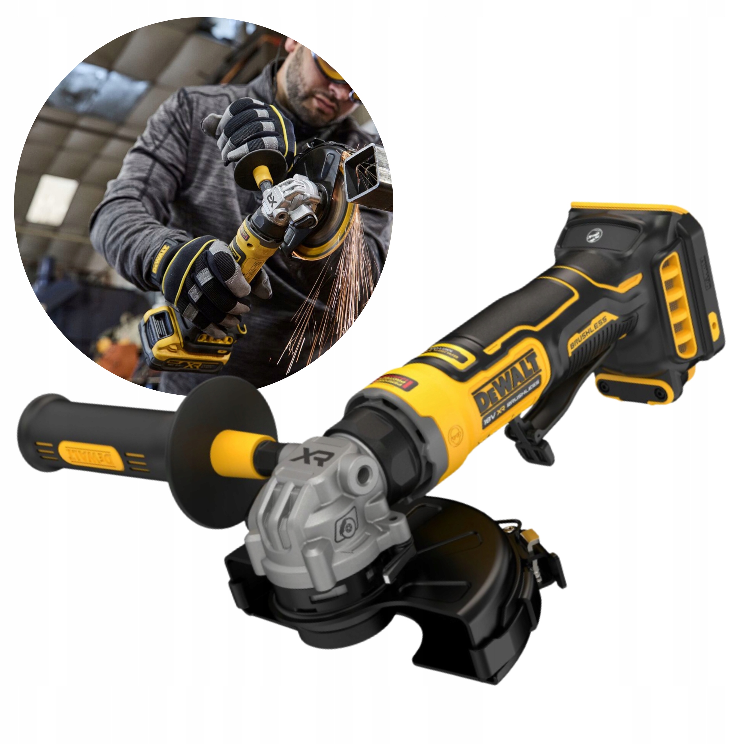 Dewalt DCG404N Kompaktní Úhlová Bruska 125 MM