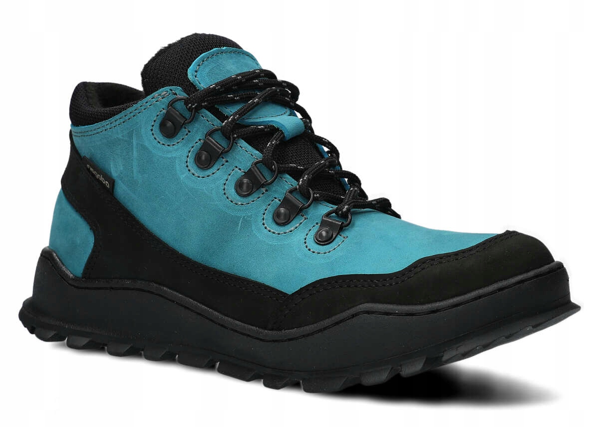 Nagaba 246 Tyrkysová Zateplené Filcem, Pohodlné Dámské Kožené Boty