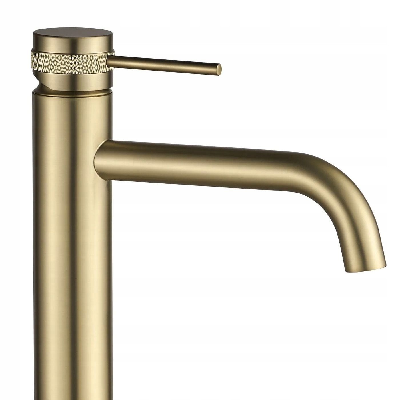 Stojanková umývadlová batéria Zlatá Lungo Grip Zlatá kartáčovaná Vysoká