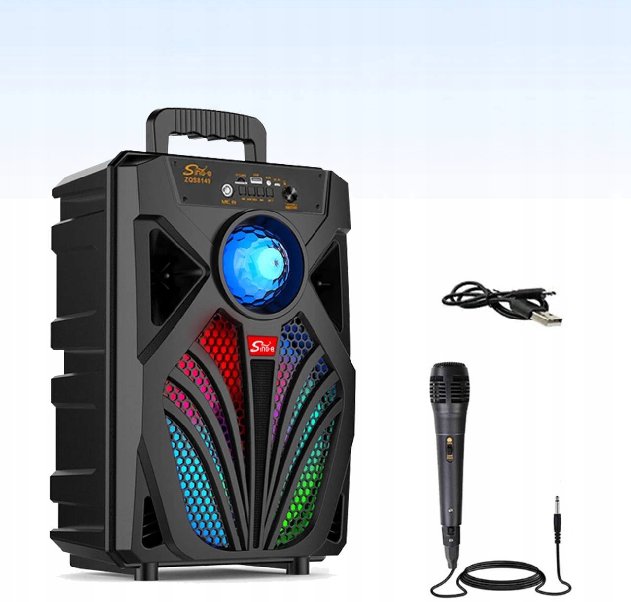 Přenosný Bluetooth reproduktor 5.0 Subwoofer Music Box Led s stereo mikrofonem