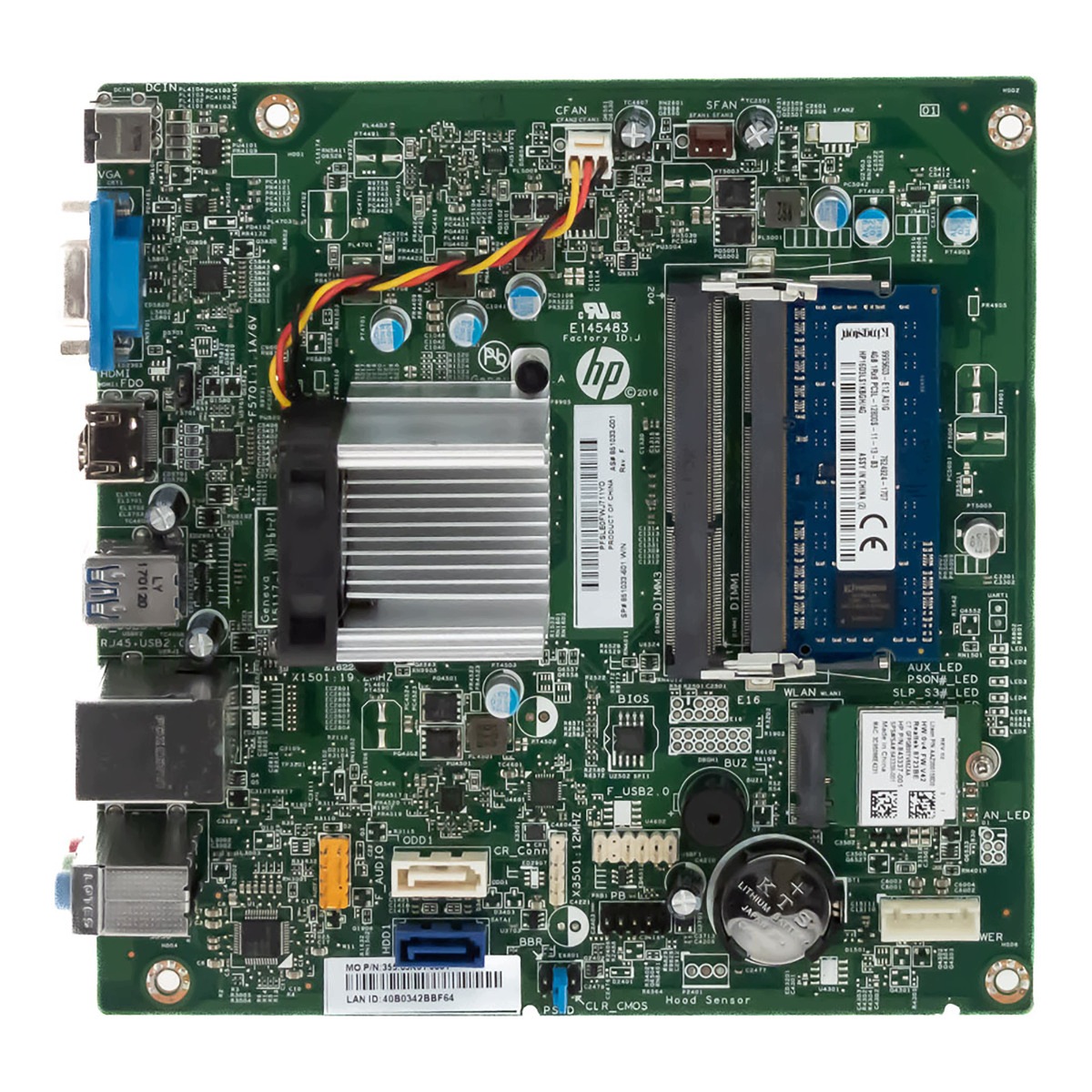 Hp 851033-601 Intel Celeron J3060 1.6GHz DDR3L So-dimm 4GB Ram WiFi