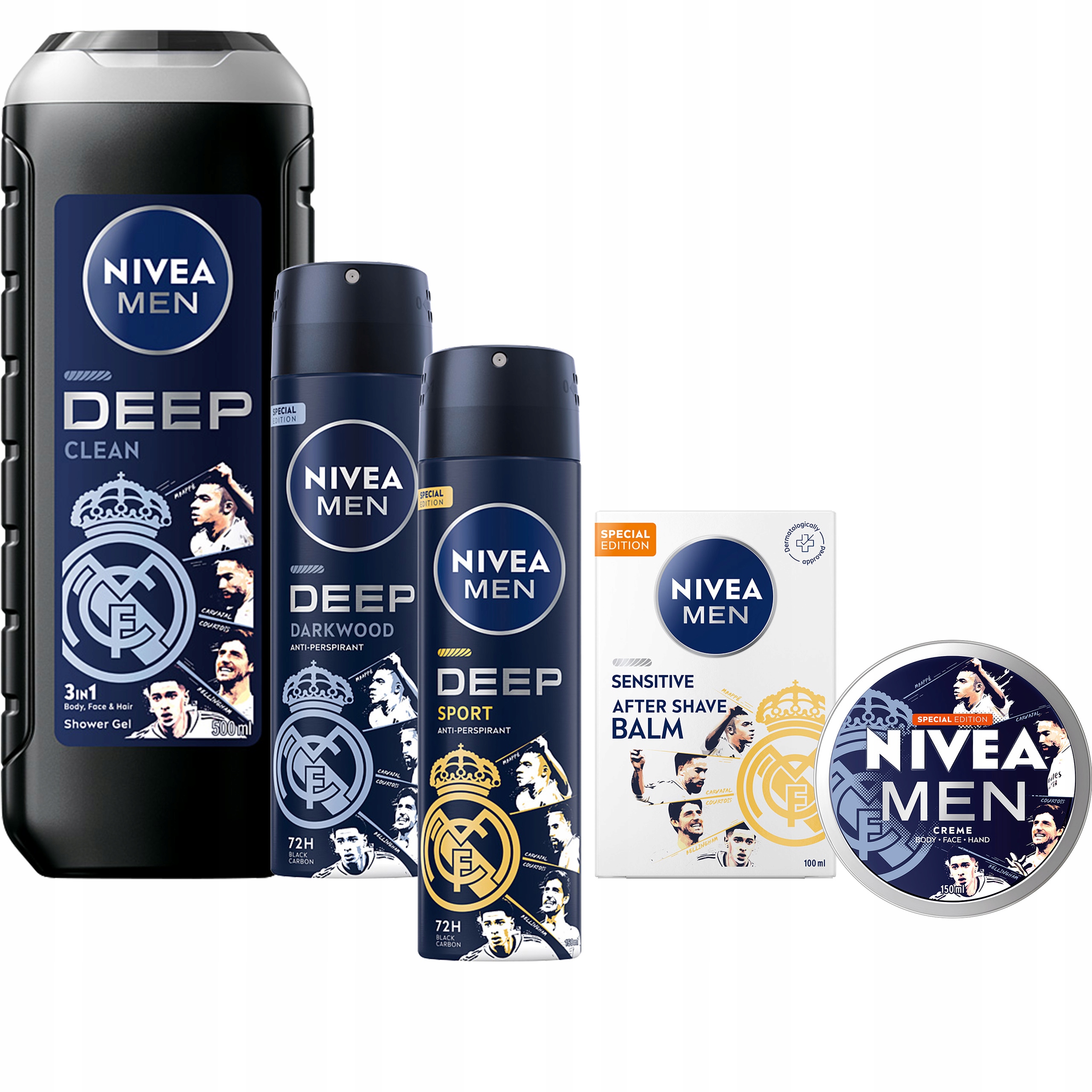 Sada Nivea Men Real Madrid: Antiperspirantový krémový balzám Sprchový gel