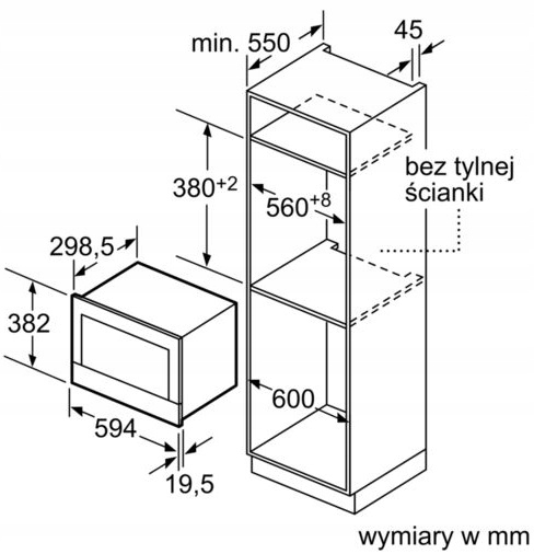 Kuchenka mikrofalowa do zabudowy Bosch BFR634GS1 Marka Bosch