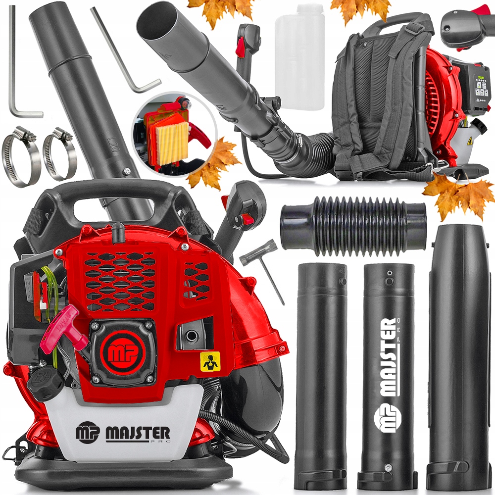 Dmuchawa Spalinowa Plecakowa 370km/h 24m3/min Liści Ogrodowa Majster mp0077