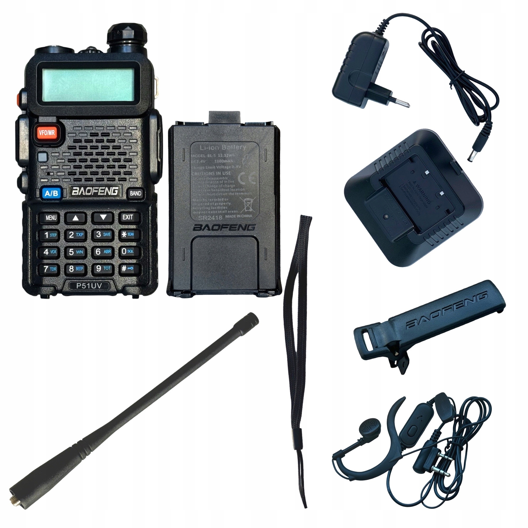 Baofeng P51UV UV-5R 5W Usb-c Pmr by Mrpl Krótkofalówka Radiotelefon Skaner