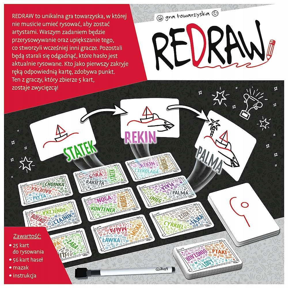 REDRAW GRA PLANSZOWA TOWARZYSKA KREATYWNA TREFL EAN (GTIN) 5900511022896