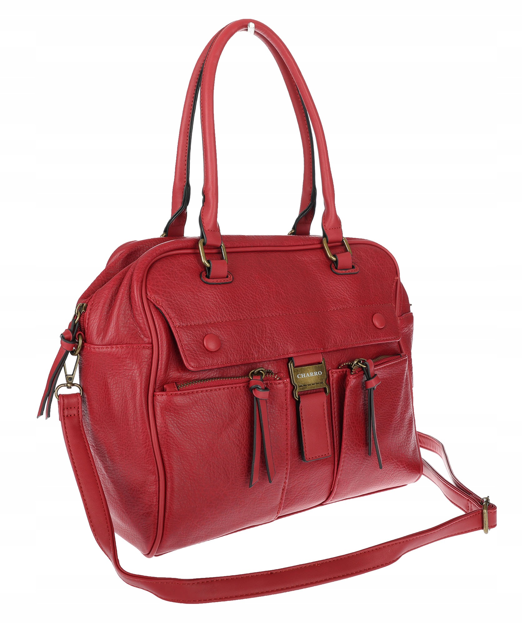 Dámská shopper kabelka A4 kufřík elegantní taška do práce CH810 Červená