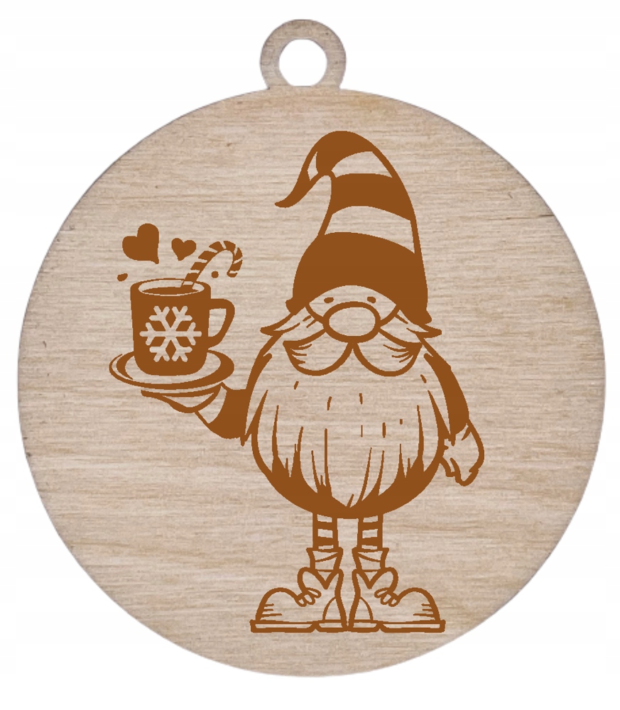 

Drewniana Bombka Skrzat Z Herbatą Kawą Serce Love