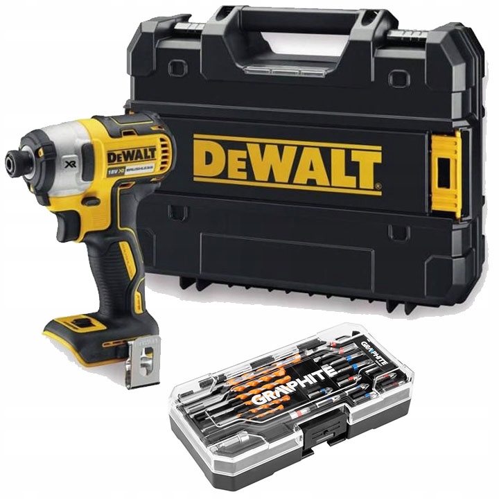 Zakrętarka Udarowa 18V 205NM Dewalt Z Zestawem Bitów I Wierteł Graphite