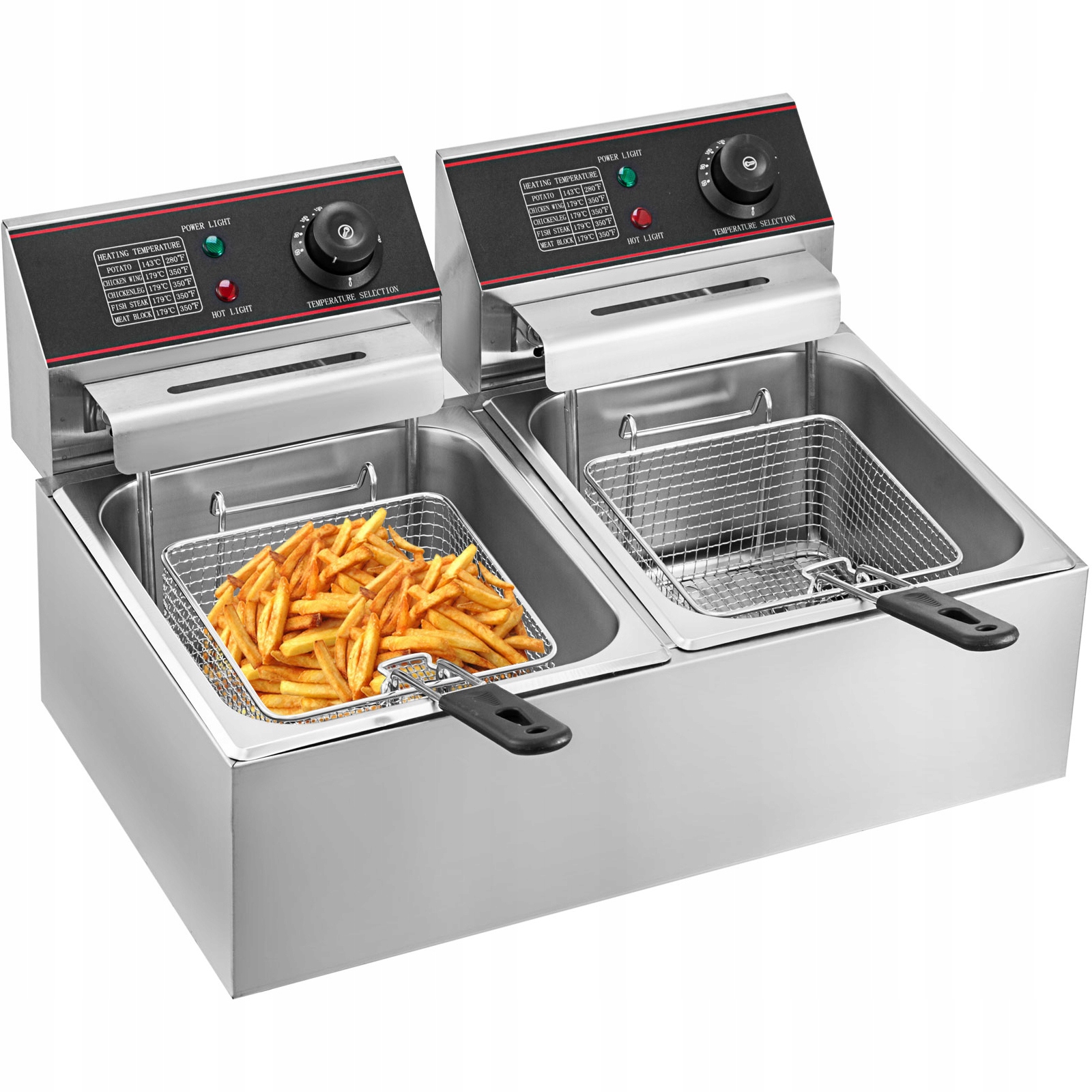 Vevor Elektrická Fritéza 12L 5000W Dvojitá Nerezová Ocel