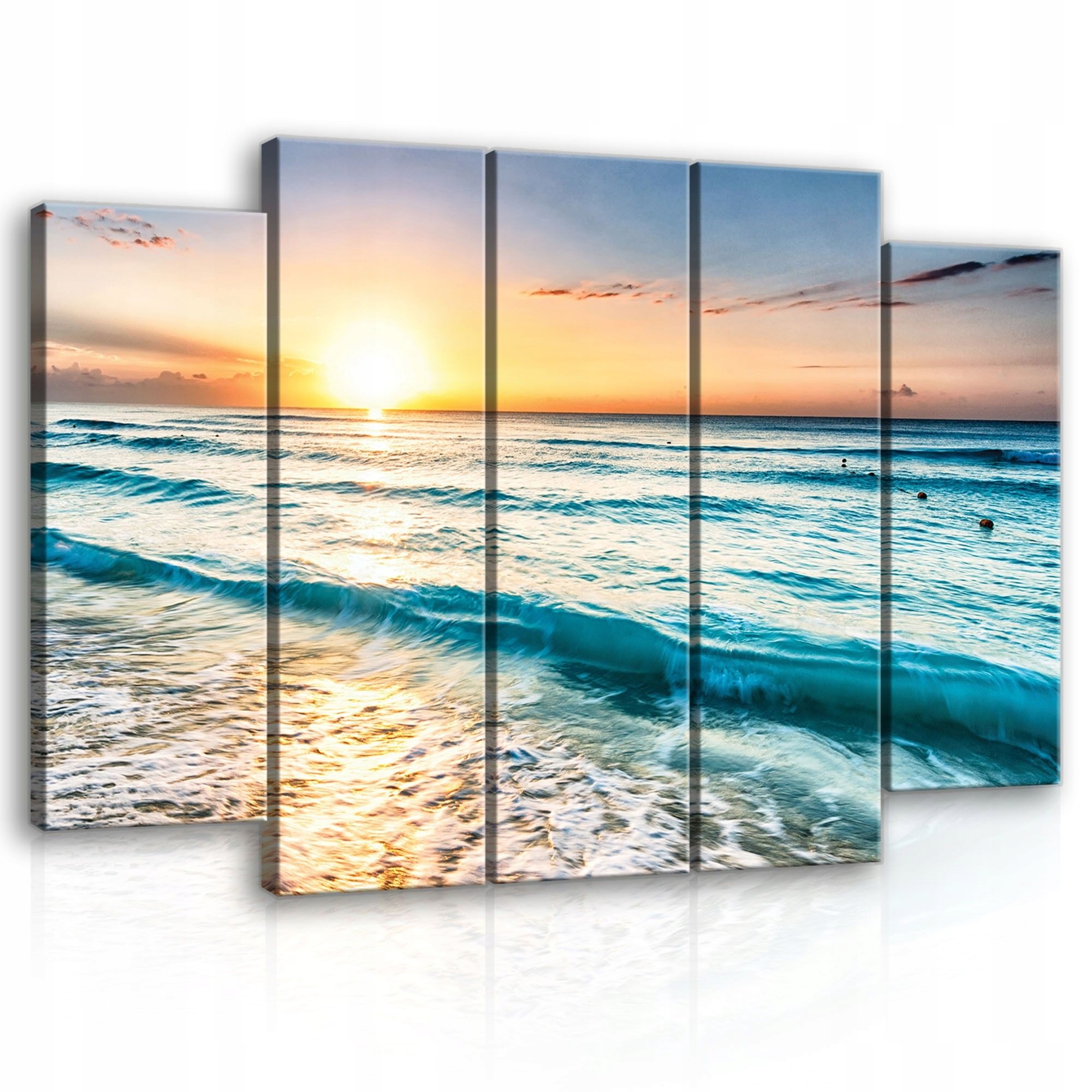 Obraz 150x100 Západ slnka pláž oceán vlny more pobrežie trópy pokoj