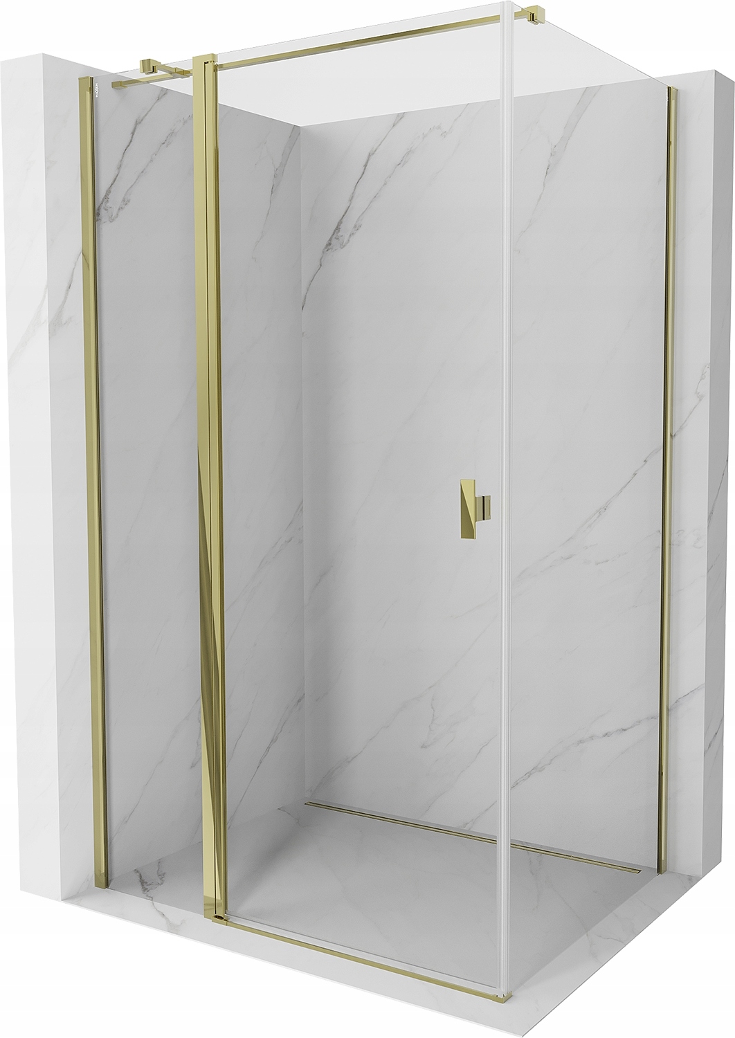 Mexen Mist T sprchový kout 80x100 cm, sklo průhledné, zlatý profil