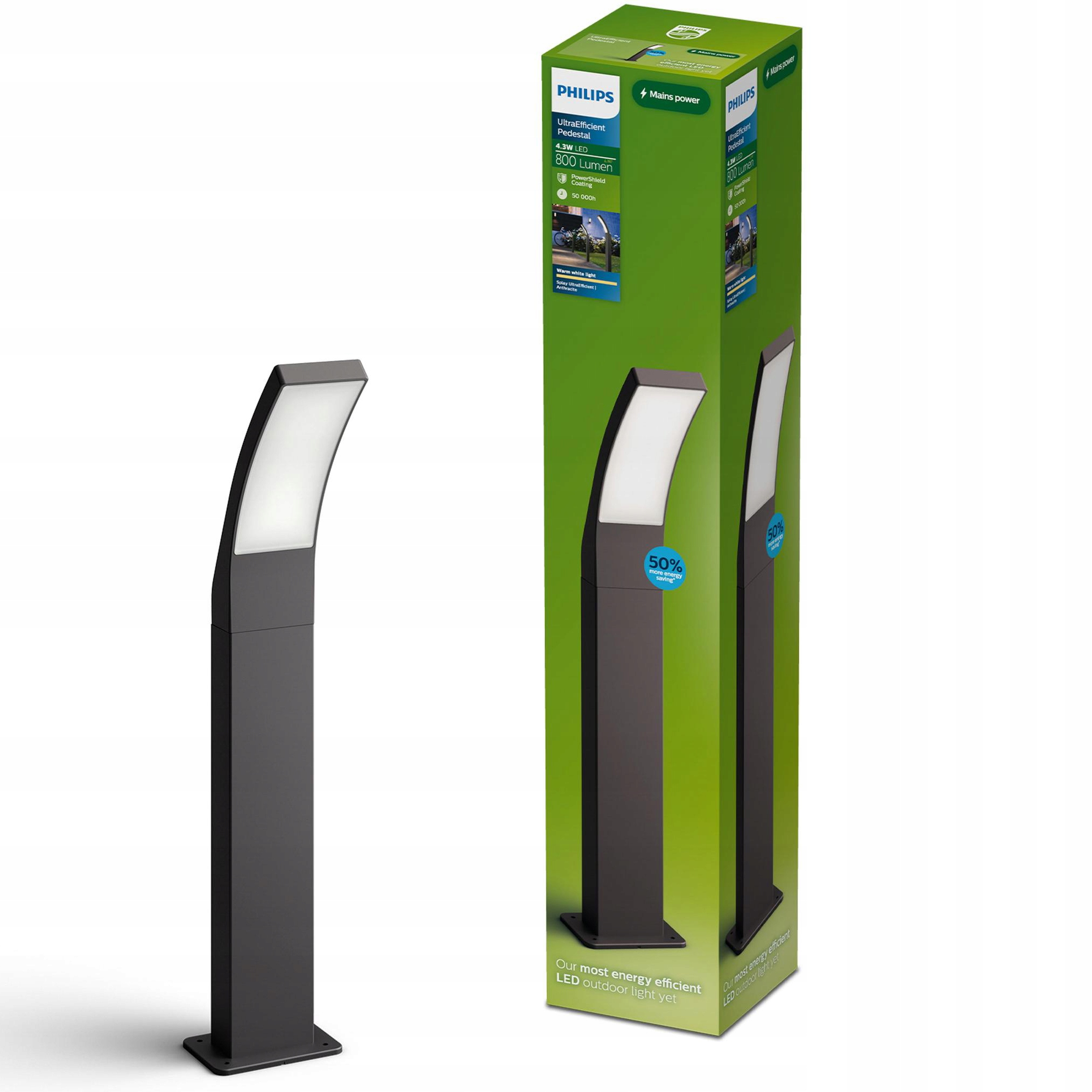 Stojacia vonkajšia Led záhradná lampa 4.3W Stĺpik 60cm IP44 Splay Philips