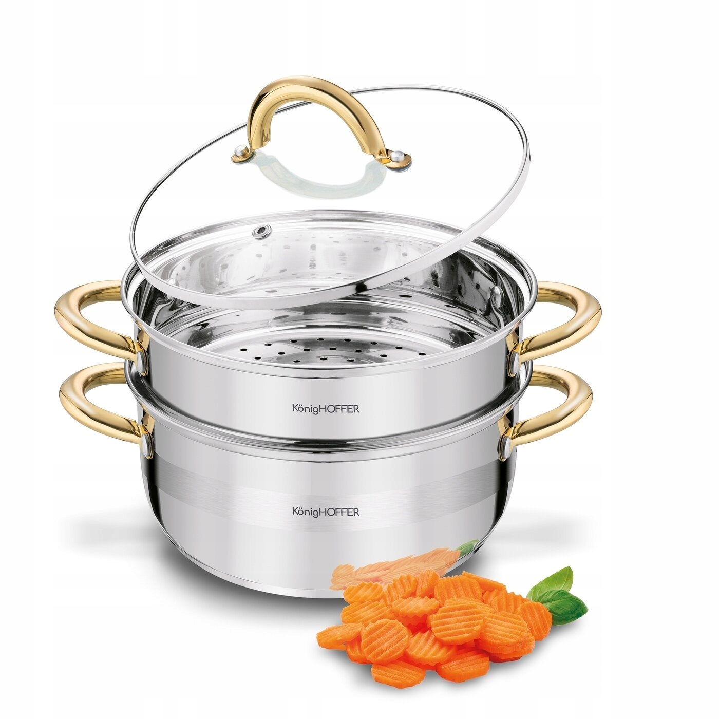 GARNEK DO GOTOWANIA NA PARZE indukcja PAROWAR 2,9L Faro GOLD Konighoffer