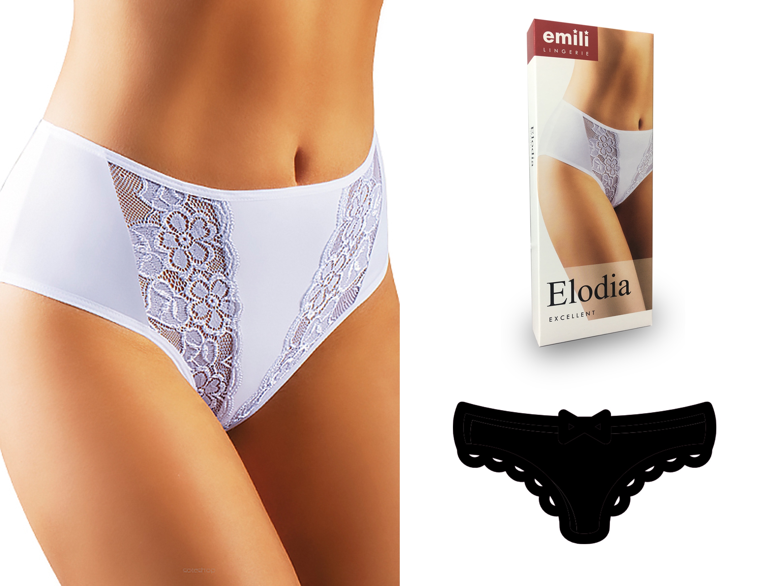 

Elodia Koronkowe Figi Wiskoza Emili czarny 3XL