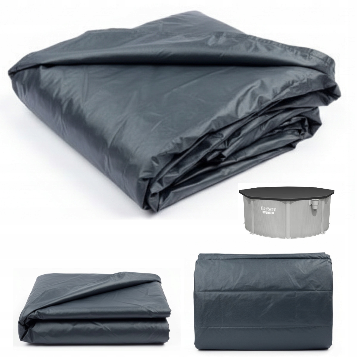 Krycí plachta na bazén kovová, panelová, pozemní Hydrium 56566