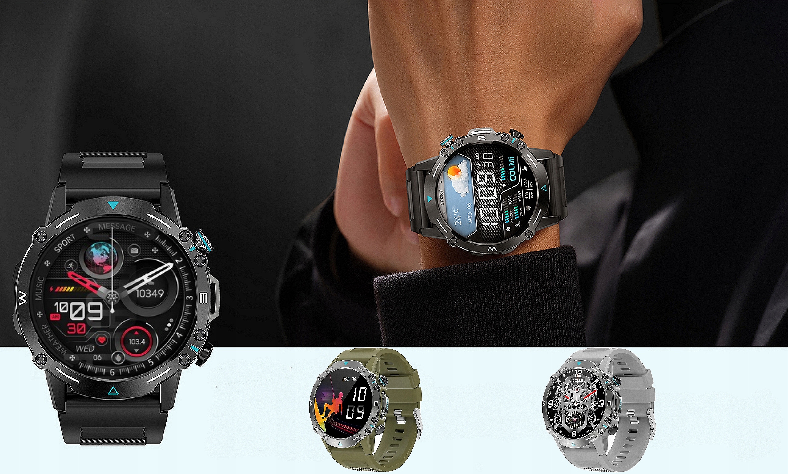 ZEGAREK SMARTWATCH MĘSKI AMOLED 466x466 ROZMOWY PL Marka Colmi