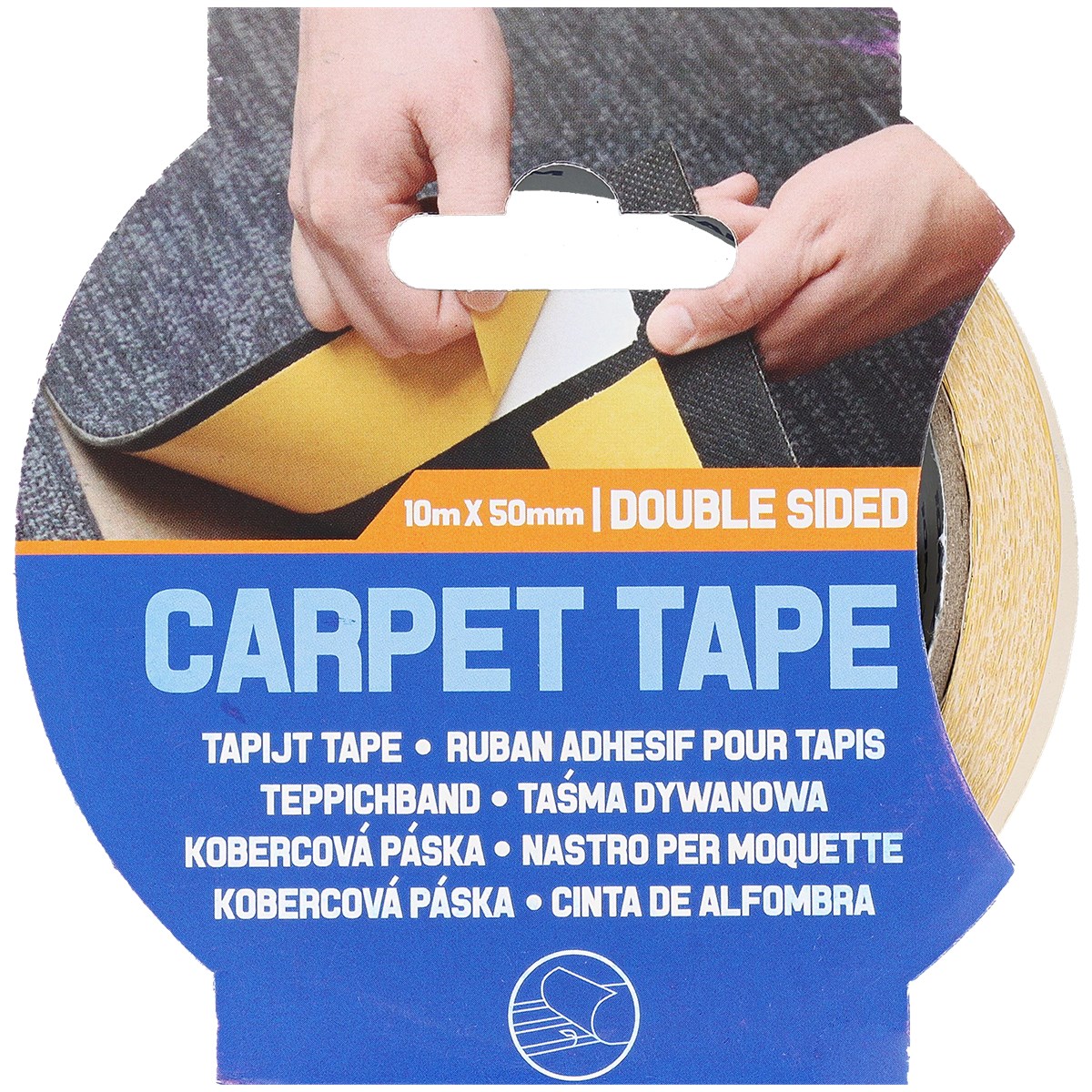 Taśma dwustronna gładka dywanowa do wykładzin MOCNA 50mm/10m Carpet Tape Rodzaj taśma