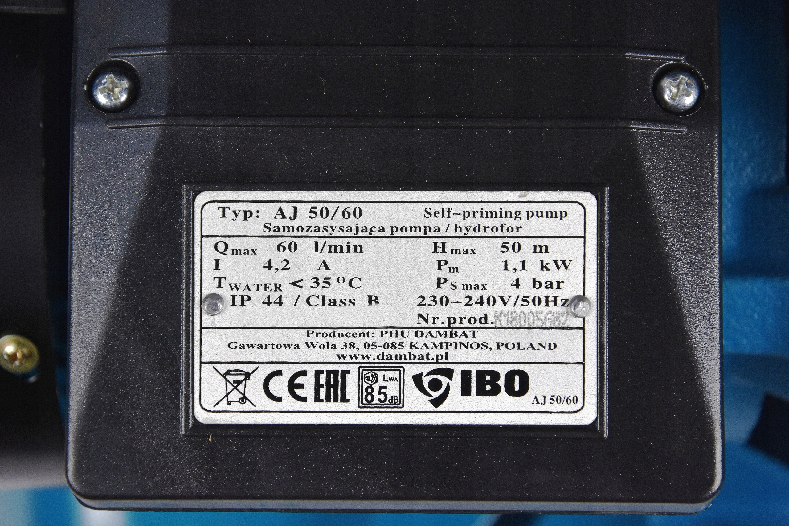 HYDROFOR 50L AJ 50/60 POMPA HYDROFOROWA + GRATIS Rodzaj pompy powierzchniowa