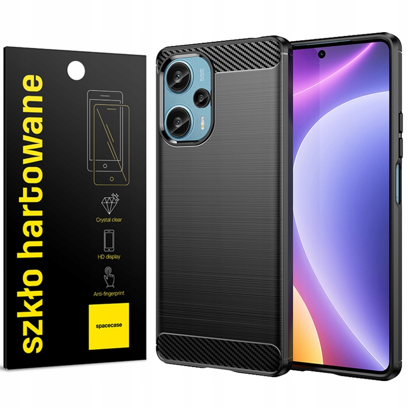 

Etui Do Poco F5 Spacecase Carbon Pełne Szkło